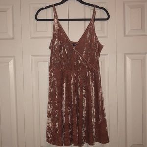 Blush Pink Velvet Wrap Dress